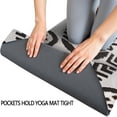 thumbnail image 3 of Black Geometric Flower Diamond Pattern Hot Yoga Mat Towel Non Slip for Hot Yoga - Quick-Drying Yoga Mat Cover with 4 Corner Pockets with Travel Bag - Hot Yoga Towel Non Slip 70"x26", 3 of 6