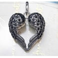 thumbnail image 2 of Women's Silver Plated Oxidized Heart Shaped Wings Pendant Necklace, 2 of 2
