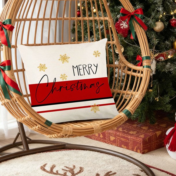 Christmas Pillow Cover Holiday Decoration Sofa Decoration Linen Pillow Home Sofa Holiday Decoration Pillow Cover