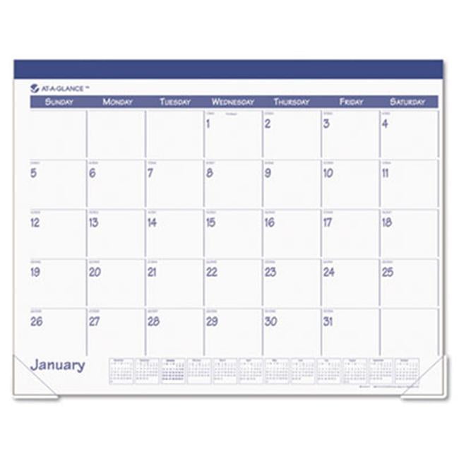 AtAGlance SK2517 Fashion Color Monthly Desk Pad Calendar 22 x 17 Blue