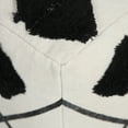 thumbnail image 3 of LR Home Small Over-tufted Diamond Indoor Square Pouf, Ivory/Black, 18" x 18" x 14", 3 of 10