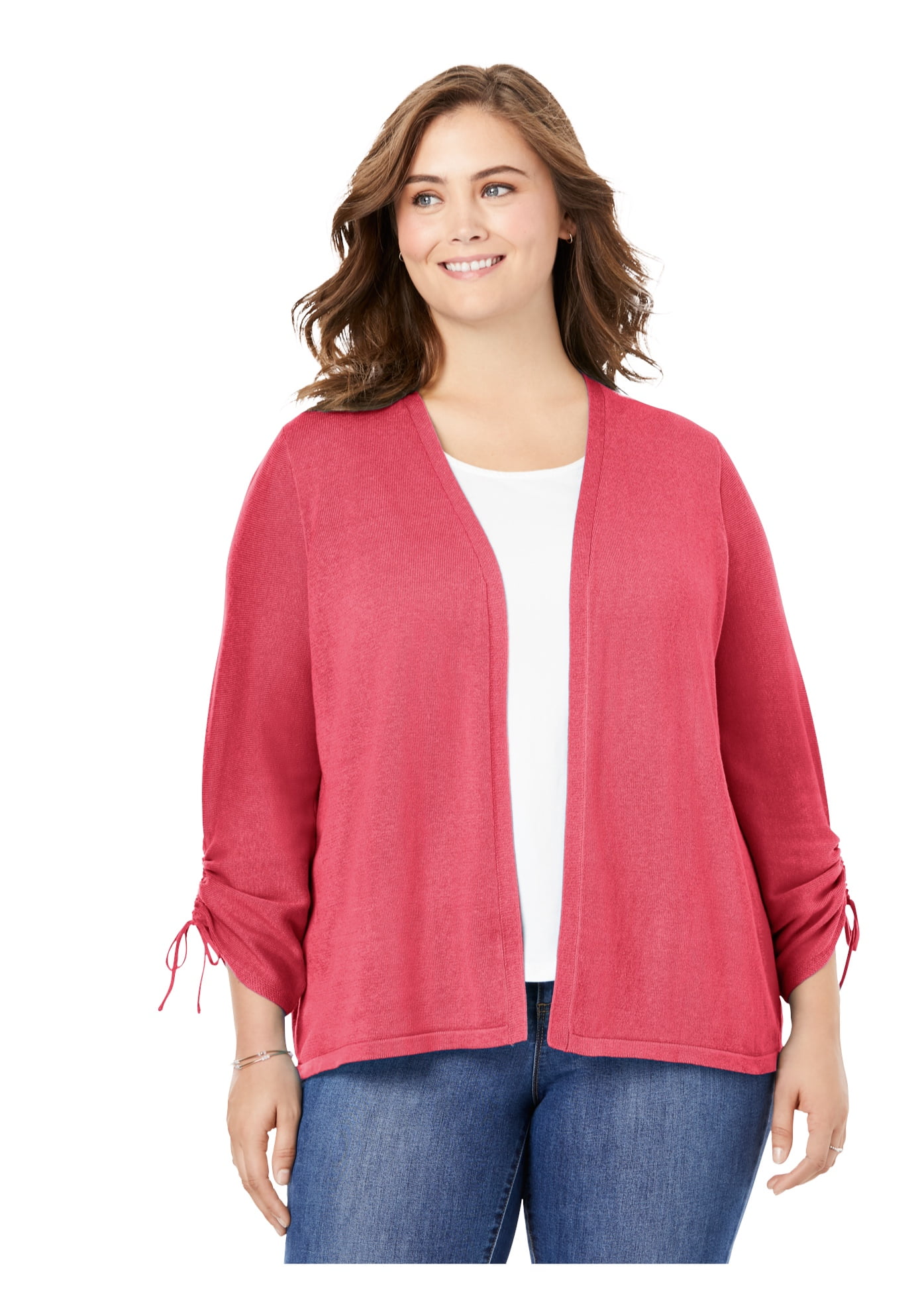 ruched sleeve cardigan