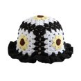 thumbnail image 1 of Ruifaya Gorro de pescador de punto dulce y bonito con borde de hoja de loto, gorro de lana tipo cubo D1P0, 1 of 7