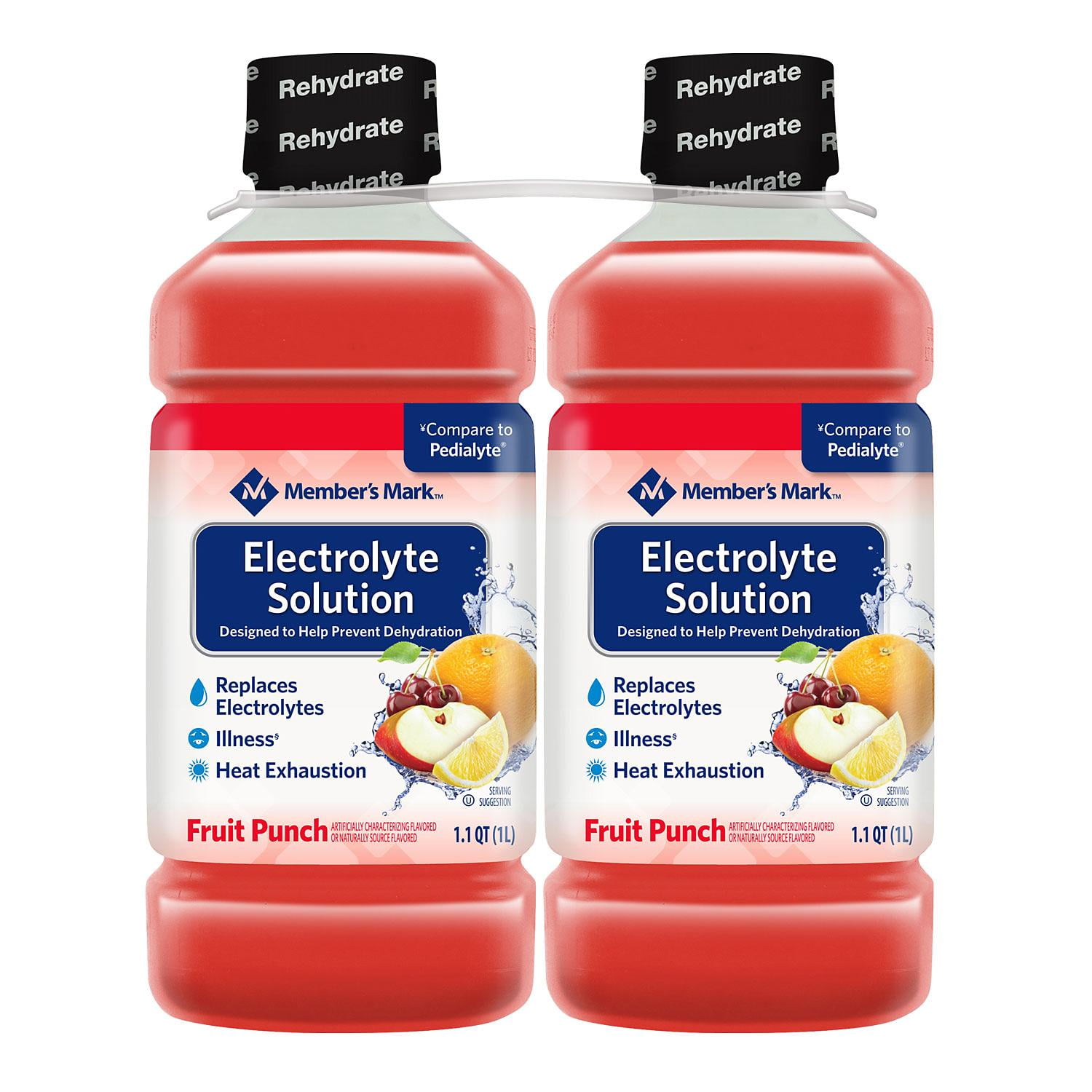 Electrolyte Solution, Fruit Punch by MM (33.8 fl. oz., 2 pk.) Walmart