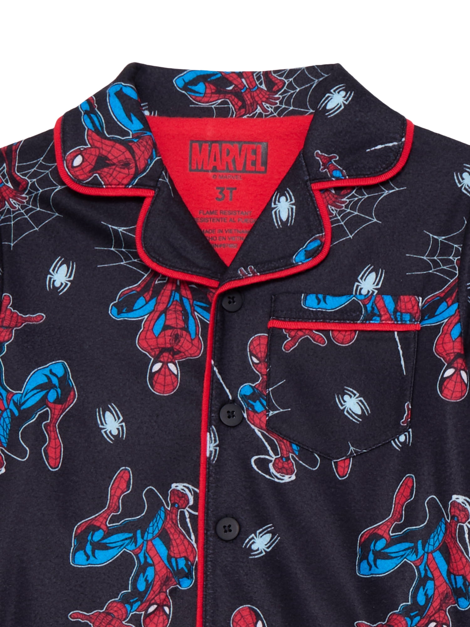 Spider-Man Toddler Boys Long Sleeve Top and Pants Pajama Coat Set, 2-Piece, Sizes 2T-5T