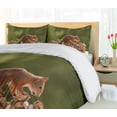 thumbnail image 5 of Ambesonne Squirrel Duvet Cover Sets, Nutcracker on Woods Design, 2-King, Brown Pale Olive Green, 5 of 6