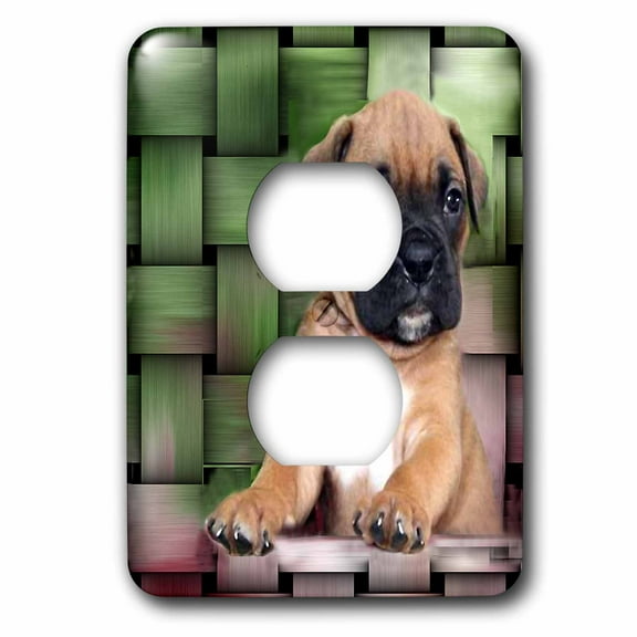 3dRose, Brindle Boxer Puppy, 2 plug outlet cover