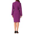 thumbnail image 3 of Conjuntos de falda para mujer INSPIRE CHIC, traje sin cuello, blazer y faldas lápiz, 2 piezas, atuendos elegantes, 3XL, púrpura oscuro, 3 of 6