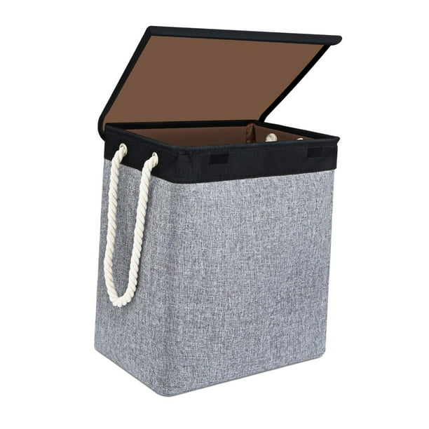 Large 65L Laundry Hamper with Reinforced Handles and Lid Foldable