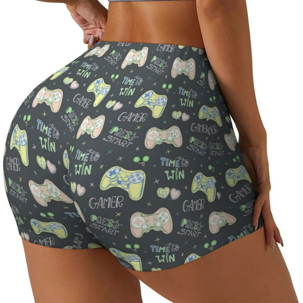 Fotbe Gamers Shorts Sin Costuras – Shorts Deportivos de Cintura Alta para Mujer, Elásticos para Gimnasio, Yoga, Running o Ciclismo-Large
