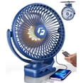 thumbnail image 1 of Ventilador portátil con clip de 8 pulgadas: recargable con 3 velocidades, fuerte flujo de aire, alimentado por USB, escritorio silencioso y ventilador personal para oficina, dormitorio, cochecito y ca, 1 of 5