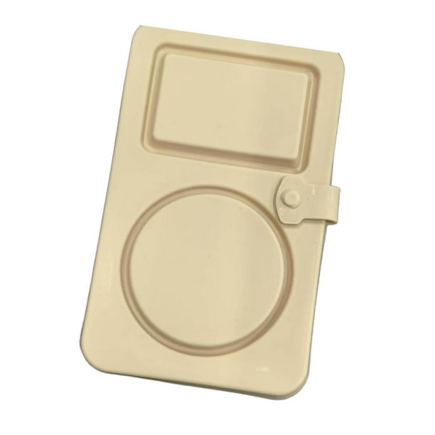 Recipiente de silicona para aperitivos con tapa, fácil de limpiar, con compartimento doble para salsas y condimentos, para el hogar y el trabajo. Amarillo crema