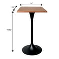 thumbnail image 6 of LeisureMod Verve Collection 24 Square Top Bar Height Table, Black Base with Cognac Brown MDF Top, 6 of 7
