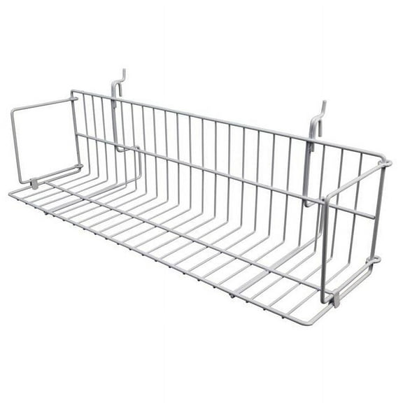 Econoco - BSK24V/W - 6 1/2" x D 6 1/2" x H 24" L White Multi-Fit 24"L DVD Shelf for Slatwall, Grid or Pegboard - Sold in Pack of 10