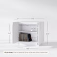 thumbnail image 4 of Nathan James Iris Mid-Century Modern Credenza, White Storage Cabinet, Living Room Wood Storage Cabinet with Arched Cabinet Doors, 4 of 8
