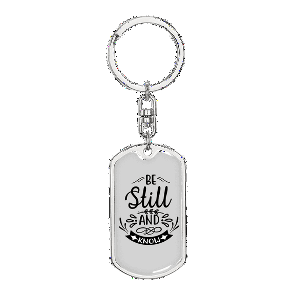 Still And Know Stainless Steel or 18k Gold Premium Swivel Dog Tag Keychain