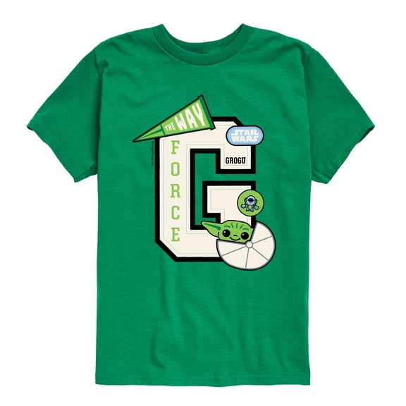 The Mandalorian - Grogu Letterman Short Sleeve Graphic T-Shirt