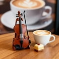 thumbnail image 5 of Playable Tiny Violin Figurine Model, The Worlds Smallest Miniature Musical Instrument Mini Wooden Violin Model, Dollhouse Accessory or Keychain Charm for Unique Dumb Stupid Gag Gifts(9in), 5 of 7