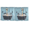 thumbnail image 7 of Yayeee Kitchen Curtains Tier Set of 2 Light Filtering 57"x24" Over Sink Window Panels, Pirate Animals, 7 of 7