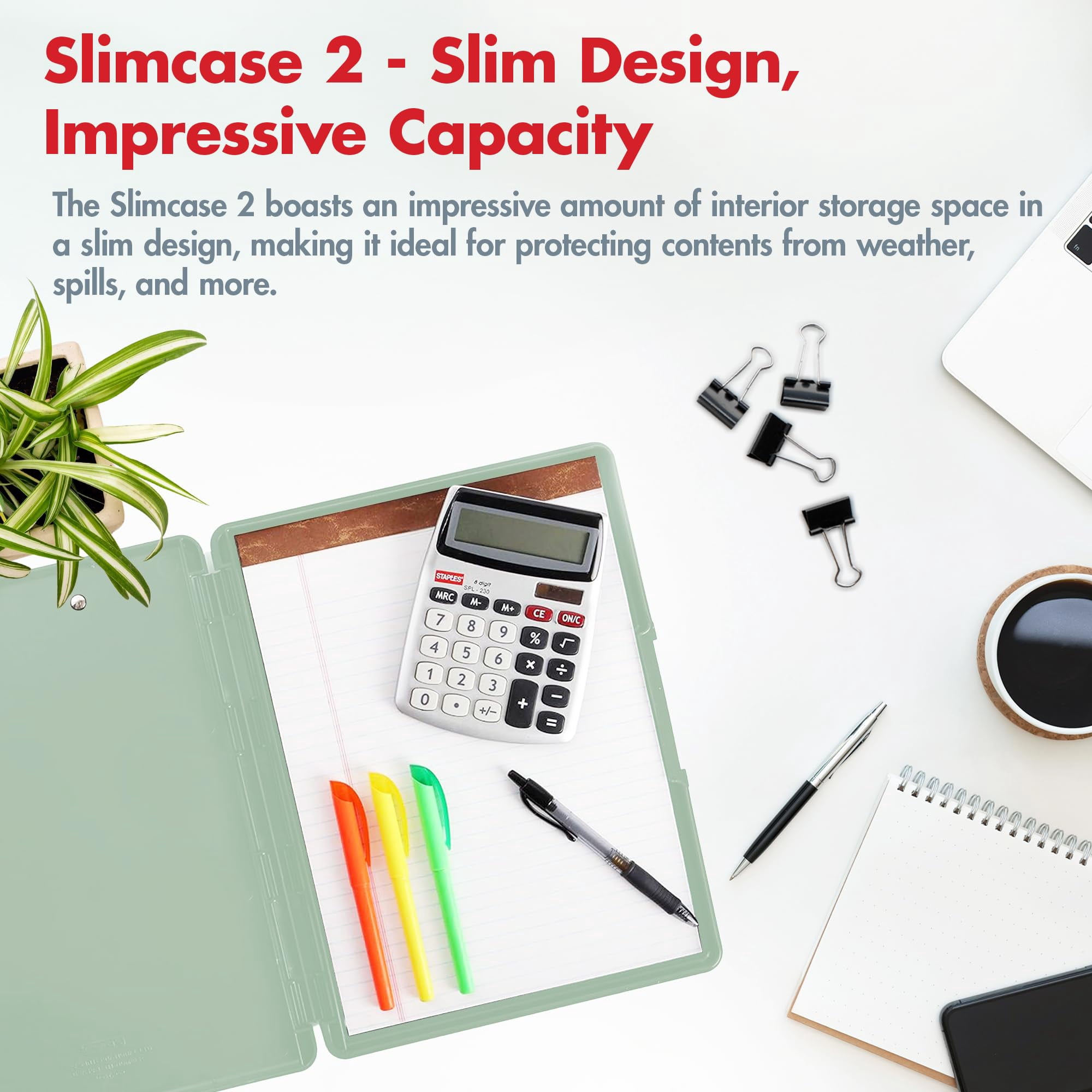 Slimcase 2 Plastic Clipboard With Storage And Side Opening  Foam Green Rose Office Supplies Clipboards To Organize Carry Store A4 Holder