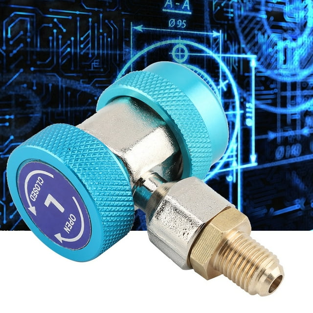 HURRISE R134 A/C Low/High Quick Connector Air Conditioning Coupler Adapter + Extractor Valve Core, Connector Coupler , Quick Connector Adapter