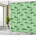 thumbnail image 4 of Ambesonne Sea Animals Shower Curtain, Cartoon Sharks Swimming, 69"Wx75"L, Fern Green, 4 of 4