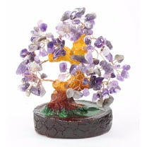 5" Feng Shui Amethyst Purple Money Tree Wealth Fortune Blessing Gift US Seller
