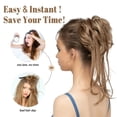 thumbnail image 3 of Chignon en Désordre Pièce de Cheveux Ondulée Extensions de Chignon avec Queues Droites Queue de Cheval Synthétique, 3 of 6