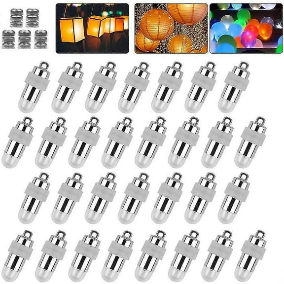 30pcs Mini Waterproof Led Paper Lantern Lights Paper Lanterns, Warm White, Wedding Decoration, Christmas Party