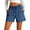 Blue, variant on Jeans Shorts for Women Drawstring Elastic Waist Cute Shorts Stretchy Solid Color Regular Fit Flowy Shorts Trendy for Camping and Hiking Beach Stuff S-2XL