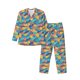 thumbnail image 1 of Balery Colorful Fish 1 Pijama para Hombre de Dos Piezas con Manga Larga, Conjunto de Dormir y Descanso Suave con Bolsillos-Medium, 1 of 7