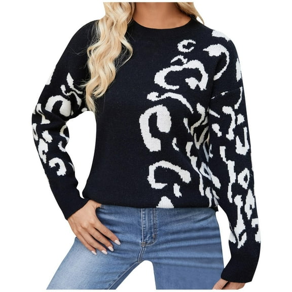 Utoimkio Cable Knit Crewneck Fall Sweater Women's Soft Pullover Sweaters for Women