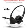 thumbnail image 3 of Auriculares USB, auriculares con cable USB-A con micrófono Boom, doble oreja con controlador de volumen en línea para trabajo de oficina JFHHH pequeña, 3 of 5