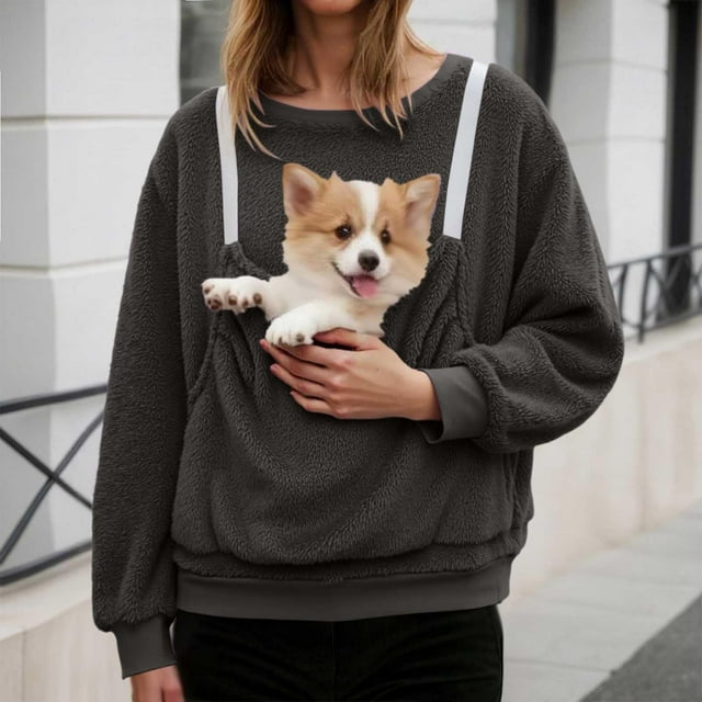 Chandails d'Automne et d'Hiver Grande Taille pour Femmes, Chandail à Capuchon pour Animal de Compagnie Chat Chien avec Poches, Support de Chandail en Molleton pour Chiot, Chandails à Capuchon en Molleton, Chandails à Capuchon Amusants