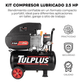 thumbnail image 2 of Kit Compresor Aire Eléctrico Lubricado 2.5hp Adir 3831 25lt Color Negro Negro / ADIR3831, 2 of 5