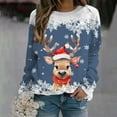 thumbnail image 2 of Chandails à Capuchon pour Femmes d'Automne et d'Hiver par Temps Froid Femmes Noël Flocon de Neige Animal Imprimé Chandail 4X Femmes Col Rond Épaule Long Adulte Petit Chandail à Capuchon à Manches Chandail de Sport Décontracté, 2 of 4