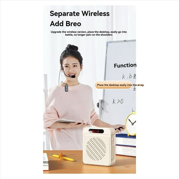 Amplificador de Voz 5W 1200mAh, Altavoz Personal Multifuncional con Micrófono y Pantalla para Profesores, Discursos, Más B