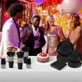 thumbnail image 6 of 350 Pcs Black Paper Plates and Napkins, 25 Guest Black Birthday Party Supplies Includes Scalloped Party Plates Napkins Cups Plastic Spoons Forks Knives for Birthday, Wedding, Halloween, 6 of 14