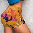 thumbnail image 4 of Uemuo Vibrant Flamingo Illustration Pattern Women Workout Impact Shorts Scrunch Butt Lifting Gym Shorts Seamless Booty Biker Shorts-XX-Large, 4 of 8