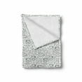 thumbnail image 2 of Tea Party Soft Flannel Fleece Throw Blanket, Doodle Drawing Monochrome Tableware Pattern with Biscuits and More Tea Words, Cozy Plush for Indoor and Outdoor Use, 50" x 70", Grey White, by Ambesonne, 2 of 6
