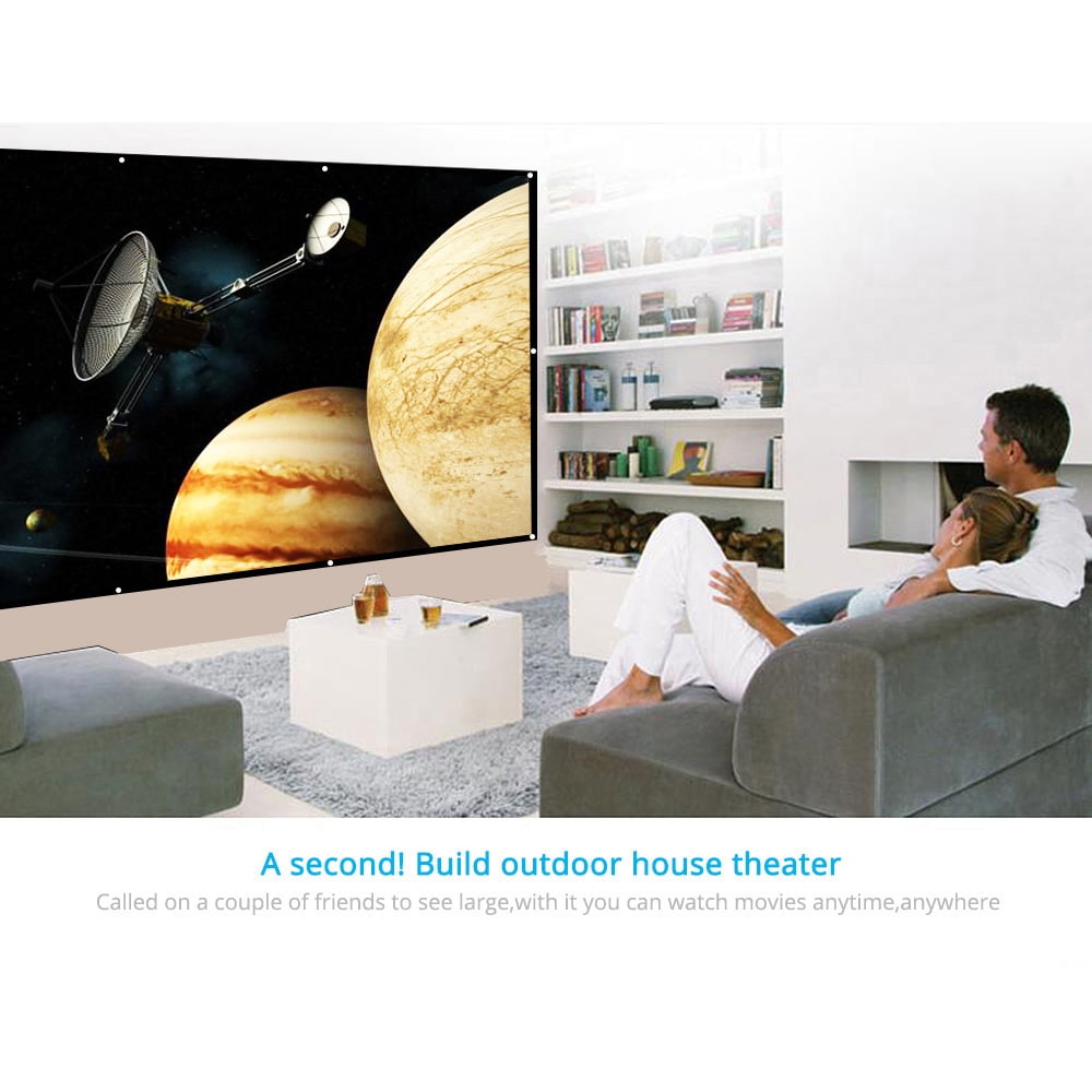 Portable 150'' Projection Screen 16:9 HD Projector Screen Foldable Movie Theater 