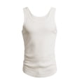 thumbnail image 4 of Men's Summer Ribbed Tank Top Scoop Neck Workout Gym Muscle Tank T-Shirt Sleeveless Undershirt Big and Tall Size L-4XL White, 4 of 8