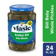 Vlasic Kosher Dill Pickles, Dill Baby Whole Pickles, 24 fl oz Jar