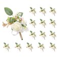 thumbnail image 1 of 15 piezas de boutonnières de rosa blanca para hombres, novios, padrinos y novias, 1 of 7