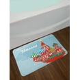 thumbnail image 2 of Russian Bath Mat, Architecture Slavic Hallmarks Cartoon Style Illustration Print, Plush Bathroom Decor Mat with Non Slip Backing, 29.5" X 17.5", Pale Sky Blue Multicolor, by Ambesonne, 2 of 2
