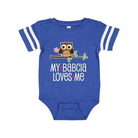 

Inktastic My Babcia Loves Me Girl Owl Gift Baby Girl Bodysuit