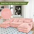 thumbnail image 4 of 110 U-Shaped Couch, Pink Cloud Modular Sectional Sofa, 4 Seats with Pillows for Living Room, Ultra Comfy Chenille Fabric, Deep Double Cushions, 4 of 10