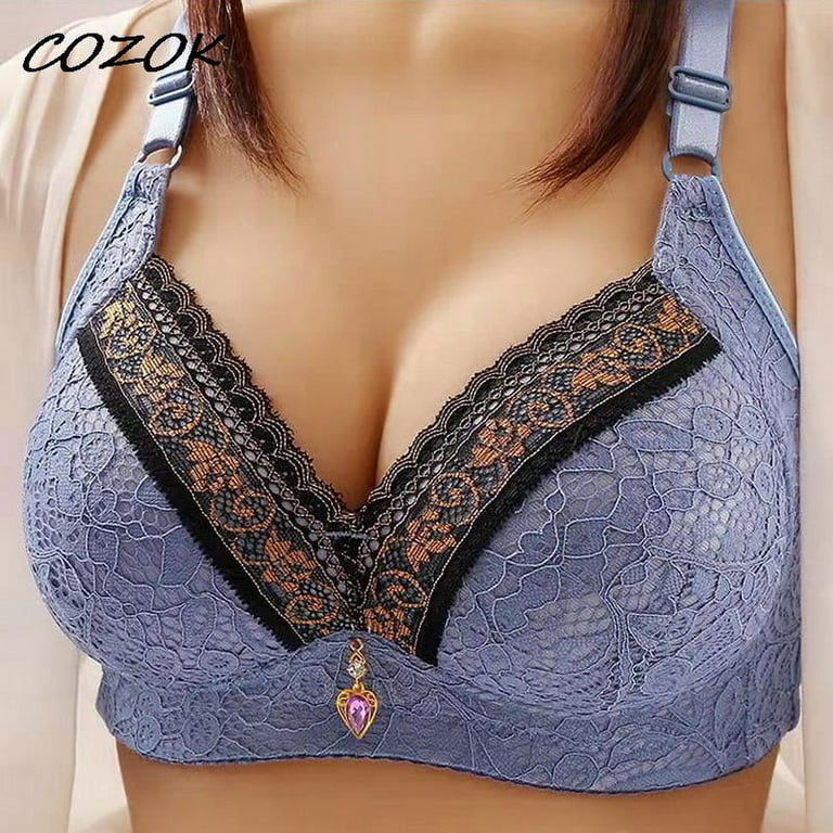 2pcs Plus Size Bra for Women Without Underwire Push Up Comfort Underwear  Female Bras Large Size BH Bralette Lace Sexy Plus Size Brassiere