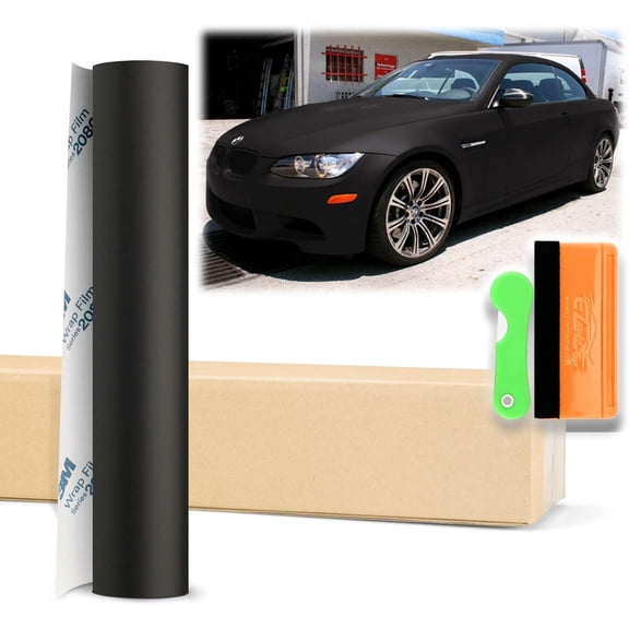(1FTx5FT) Matte Black Genuine 2080 Car Auto Vinyl Vehicle Wrap Sticker Film Sheet Decal Air Release Technology with Tool Kit (Include Squeegee and Knife)