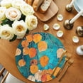 thumbnail image 2 of Orange Leaf Round 15 Inch Placemats Set of 8, Abstract Oil Painting Branch Turquoise HeatResistant Non Slip Place Mats for Dining Table, Wipeable Braided Kitchen Table Mats for Housewarming, 2 of 9